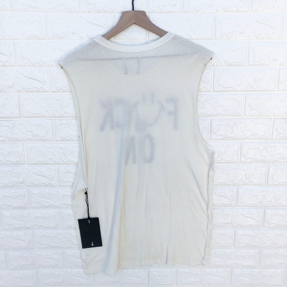 Nwt Unif F*Ck On Cut Off Distressed Scoop Neck Top - image 4